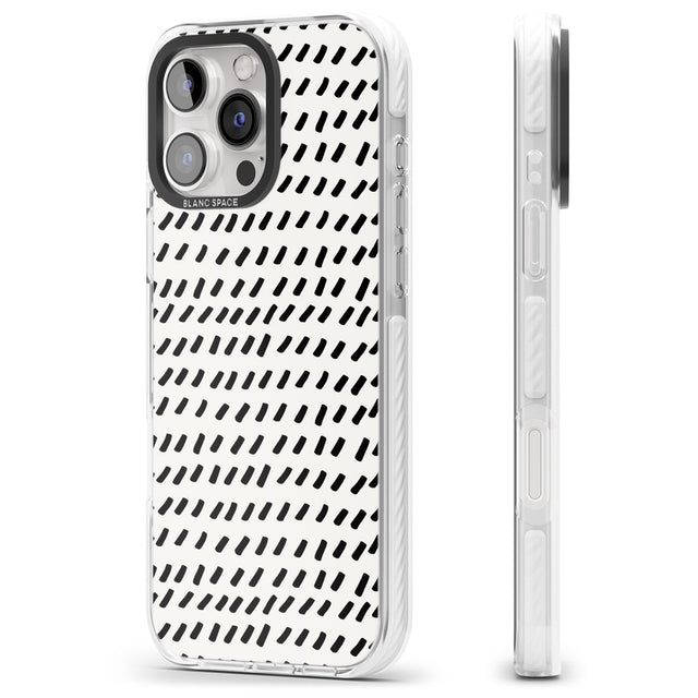 iPhone 16 Pro Max Hand Drawn Lines Pattern Black Impact Phone Case