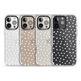 iPhone 16 Pro Max Messy White Dot Pattern Black Impact Phone Case