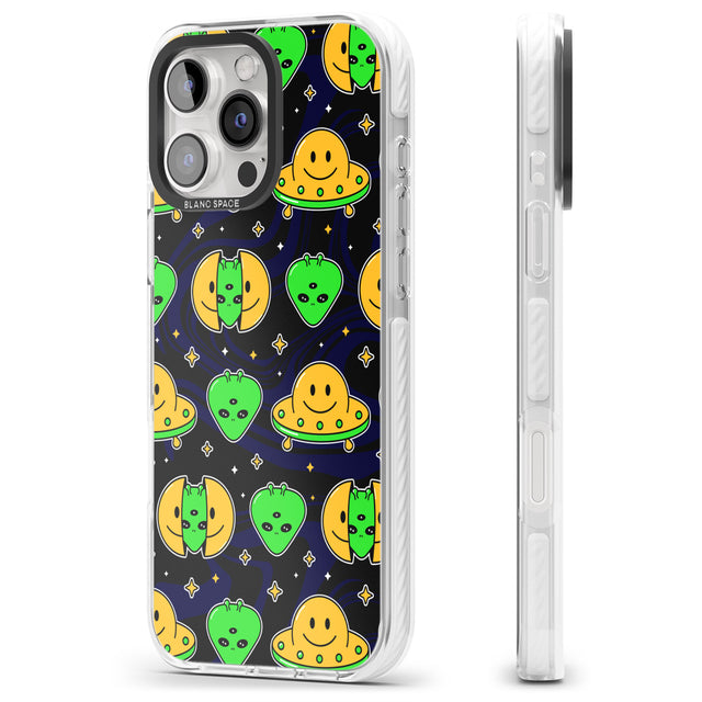 iPhone 16 Pro Max Alien Head Pattern Black Impact Phone Case