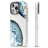 iPhone 16 Pro Max Blue, White & Yellow Agate Gemstone Black Impact Phone Case