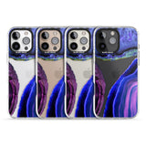 iPhone 16 Pro Max Purple & Blue Agate Gemstone Clear Design Black Impact Phone Case