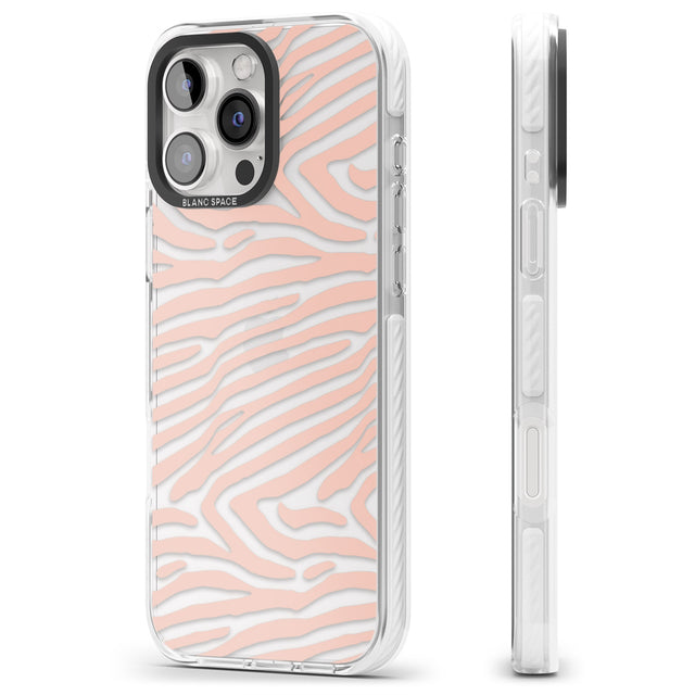 iPhone 16 Pro Max Horizontal Zebra Stripes Transparent Animal Print Black Impact Phone Case