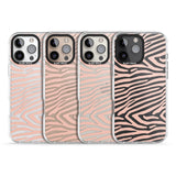 iPhone 16 Pro Max Horizontal Zebra Stripes Transparent Animal Print Black Impact Phone Case