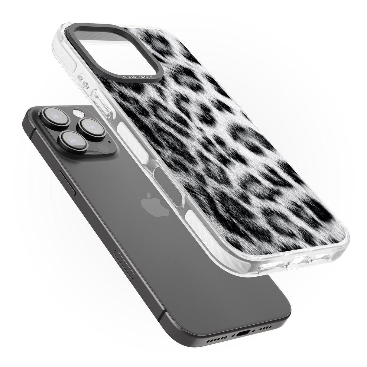 iPhone 16 Pro Max Animal Fur Pattern - Snow Leopard Black Impact Phone Case