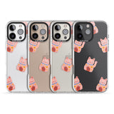 iPhone 16 Pro Max Waving Cat Pattern Black Impact Phone Case