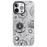 iPhone 16 Pro Max Transparent Suns & Zodiac Charts Black Impact Phone Case