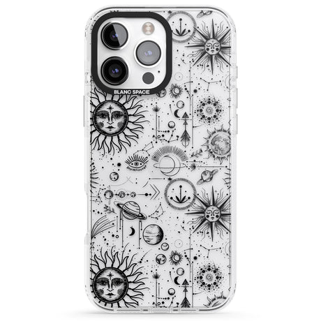 iPhone 16 Pro Max Suns & Planets Astrological Black Impact Phone Case