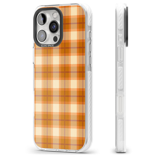 Pumpkin Plaid Impact Phone Case for iPhone 16 Pro, iPhone 16 Pro Max