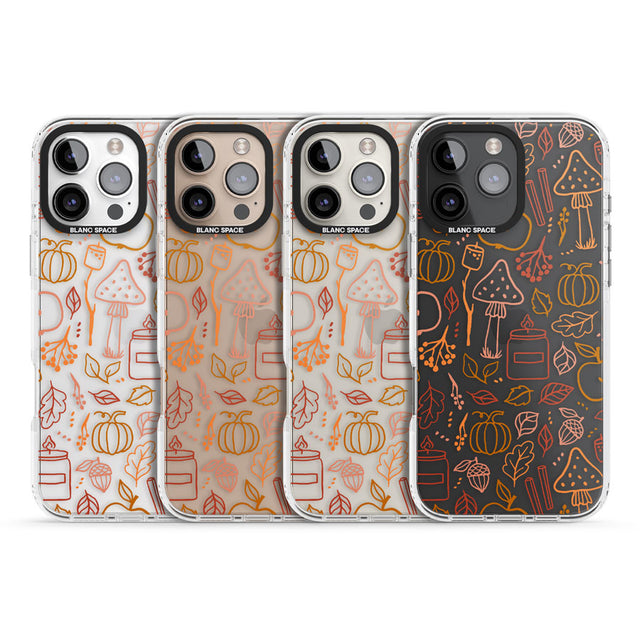 Autumn Line Pattern Impact Phone Case for iPhone 16 Pro, iPhone 16 Pro Max