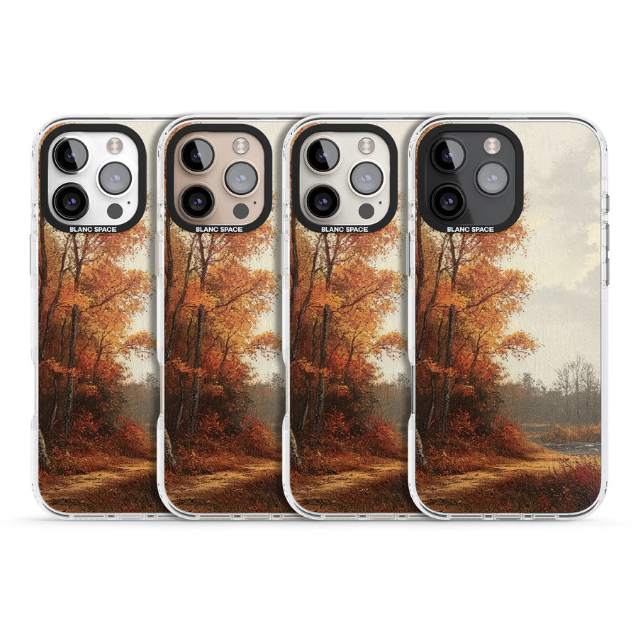 Vintage Autumn Oil Painting Impact Phone Case for iPhone 16 Pro, iPhone 16 Pro Max