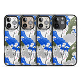 iPhone 16 Pro Max Blue & Grey Daisies Pattern Black Impact Phone Case