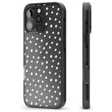 iPhone 16 Pro Max Messy White Dot Pattern Black Impact Phone Case