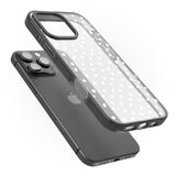 iPhone 16 Pro Max Messy White Dot Pattern Black Impact Phone Case