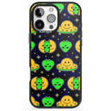 iPhone 16 Pro Max Alien Head Pattern Black Impact Phone Case