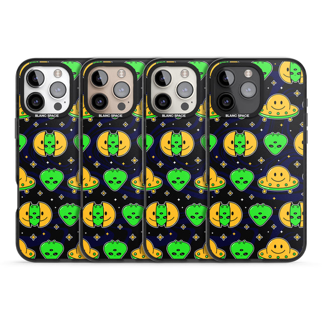 iPhone 16 Pro Max Alien Head Pattern Black Impact Phone Case