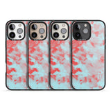 iPhone 16 Pro Max Red & Blue Acid Wash Tie-Dye Pattern Black Impact Phone Case