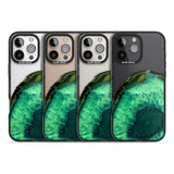 iPhone 16 Pro Max Emerald Green Gemstone Crystal Clear Design Black Impact Phone Case