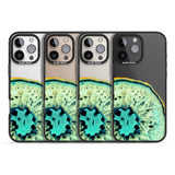 iPhone 16 Pro Max Turquoise & Green Gemstone Crystal Clear Design Black Impact Phone Case