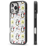 iPhone 16 Pro Max Cute Penguin Pattern Clear Black Impact Phone Case