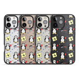 iPhone 16 Pro Max Cute Penguin Pattern Clear Black Impact Phone Case