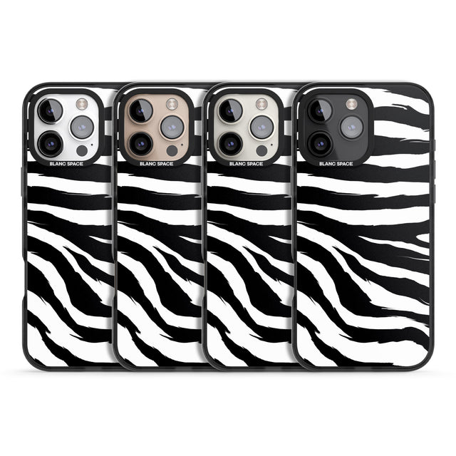 iPhone 16 Pro Max Black Zebra Print Black Impact Phone Case