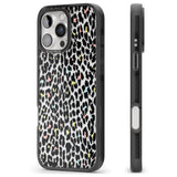 iPhone 16 Pro Max Mixed Pastels Leopard Print - Transparent Black Impact Phone Case