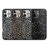 iPhone 16 Pro Max Mixed Pastels Leopard Print - Transparent Black Impact Phone Case