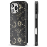 iPhone 16 Pro Max Large Suns, Moons & Clouds Astrological Black Impact Phone Case