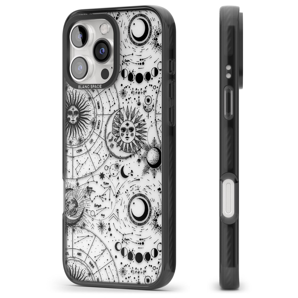 iPhone 16 Pro Max Suns, Moons, Zodiac Signs Astrological Black Impact Phone Case