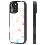 iPhone 16 Pro Max Cosmic Outer Space Design Pastels on White Black Impact Phone Case