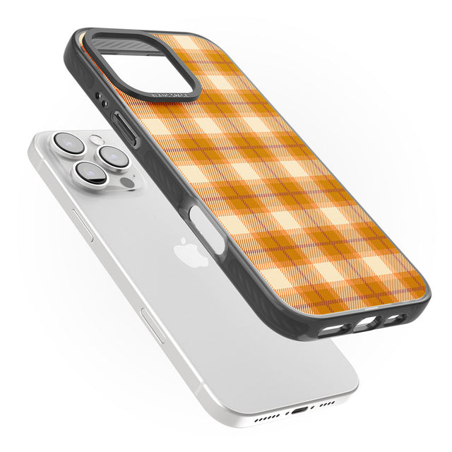 Pumpkin Plaid Black Impact Phone Case for iPhone 16 Pro, iPhone 16 Pro Max