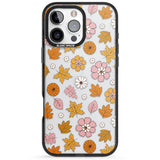 Autumn Leaves and Flowers Black Impact Phone Case for iPhone 16 Pro, iPhone 16 Pro Max