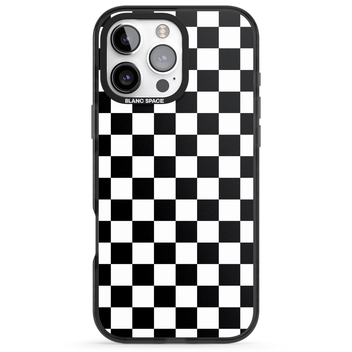 iPhone 16 Pro Max Black Checkered Black Impact Phone Case