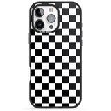 iPhone 16 Pro Max Black Checkered Black Impact Phone Case