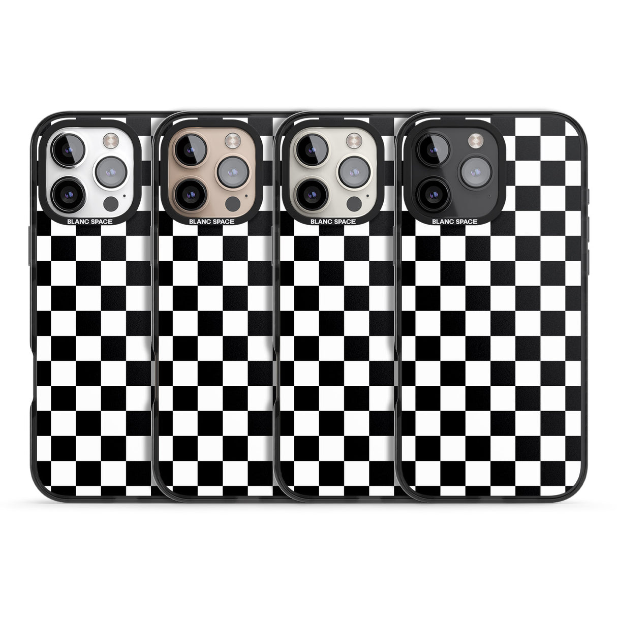 iPhone 16 Pro Max Black Checkered Black Impact Phone Case