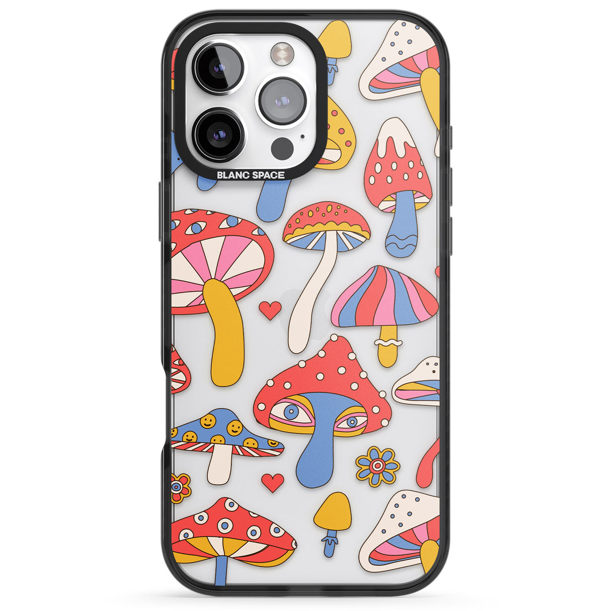 iPhone 16 Vibrant Shrooms Clear Impact Phone Case