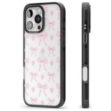 iPhone 16 Pink Bows & Hearts Clear Impact Phone Case