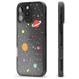 iPhone 16 Pro Max Cute Cartoon Planets (Clear) Black Impact Phone Case