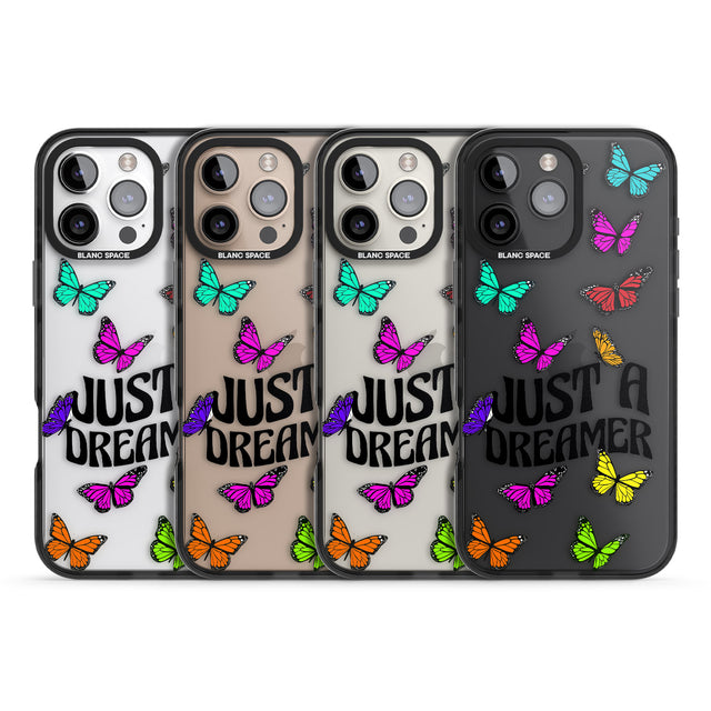 iPhone 16 Pro Max Just a Dreamer Butterfly Black Impact Phone Case