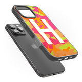 iPhone 16 Pro Max Personalised Bright Neon Camo Solid Monogram Black Impact Phone Case