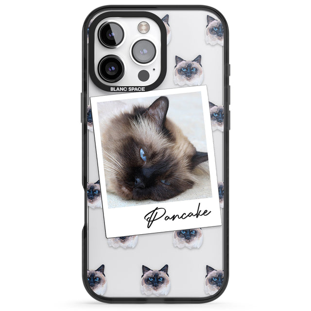 iPhone 16 Pro Max Personalised Burmese Cat Photo Black Impact Phone Case