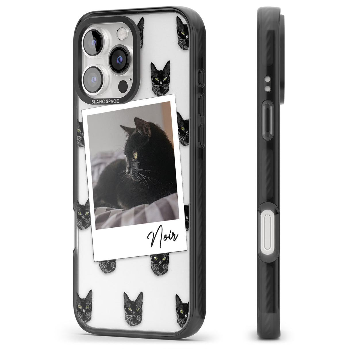 iPhone 16 Pro Max Personalised Bombay Cat Photo Black Impact Phone Case