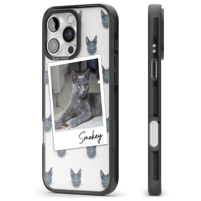 iPhone 16 Pro Max Personalised Korat Cat Photo Black Impact Phone Case