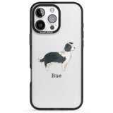 iPhone 16 Pro Max Personalised Border Collie Black Impact Phone Case