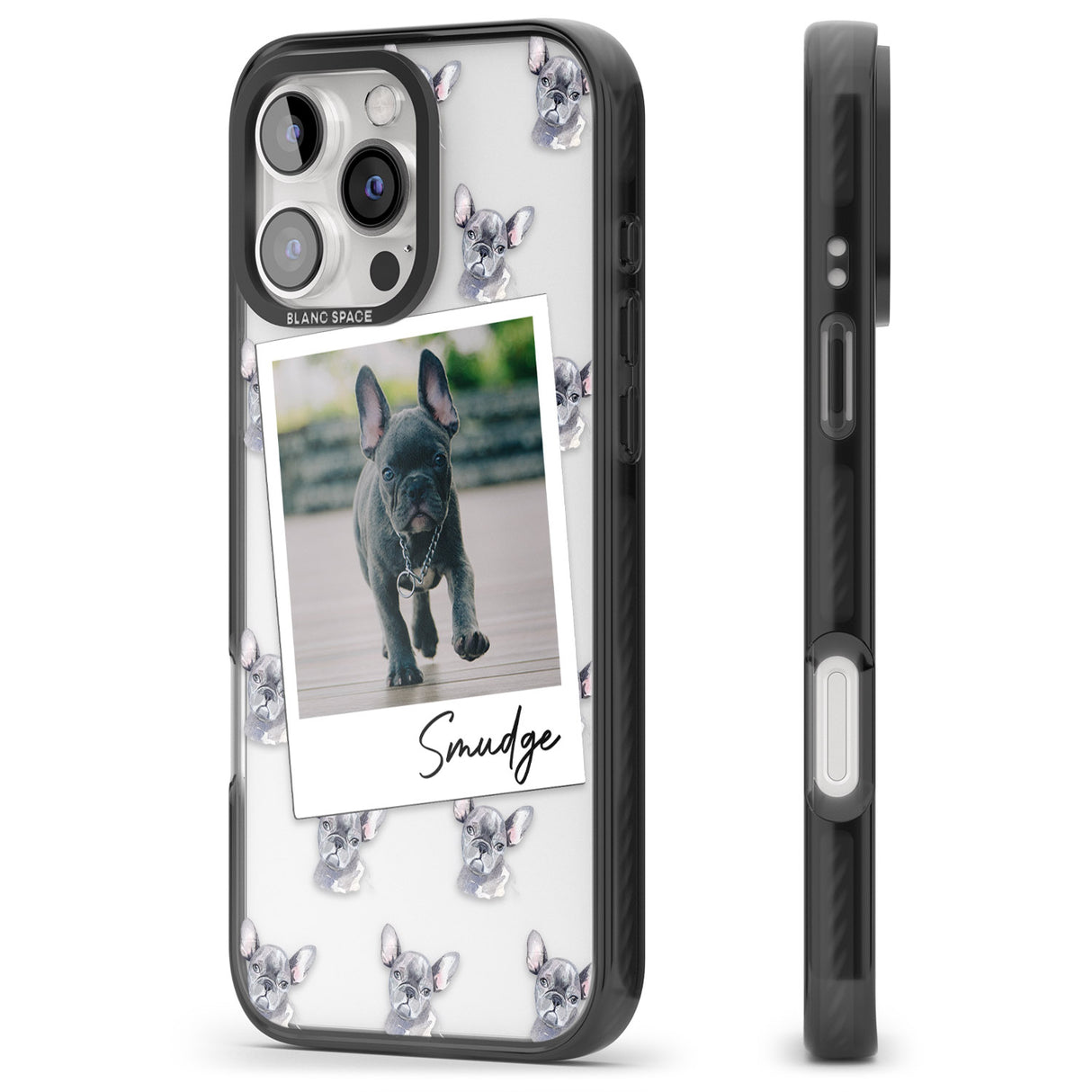 iPhone 16 Pro Max Personalised French Bulldog, Grey - Dog Photo Black Impact Phone Case