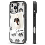 iPhone 16 Pro Max Personalised Dachshund, Black- Dog Photo Black Impact Phone Case