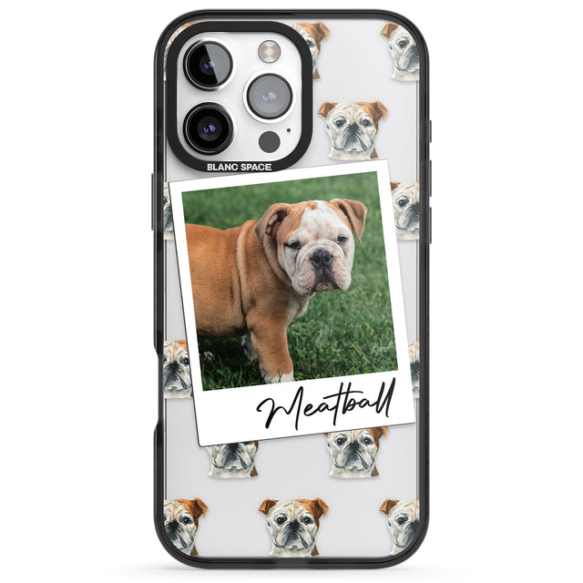 iPhone 16 Pro Max Personalised English Bulldog - Dog Photo Black Impact Phone Case