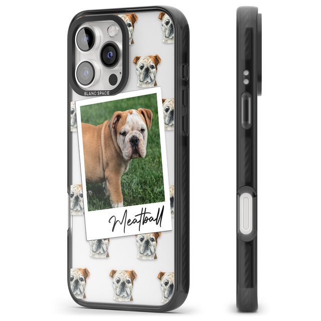 iPhone 16 Pro Max Personalised English Bulldog - Dog Photo Black Impact Phone Case