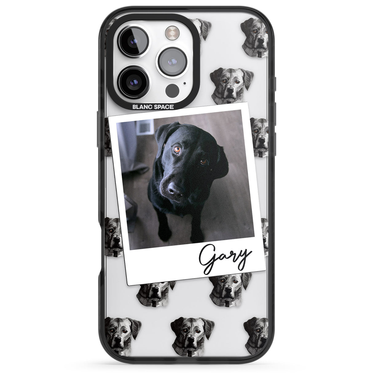 iPhone 16 Pro Max Personalised Labrador, Black - Dog Photo Black Impact Phone Case