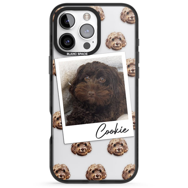 iPhone 16 Pro Max Personalised Cockapoo, Brown - Dog Photo Black Impact Phone Case